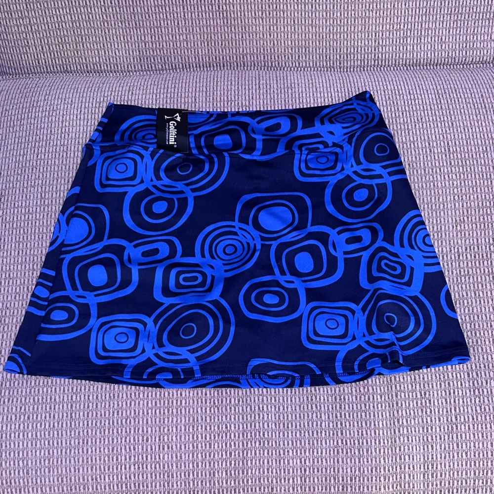 GOLFTINI Black And Blue Eager Eyes Pull On A Line Skort Women’s Size Small NWTS